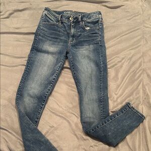 American Eagle Outfitters Women's Classic Blue Skinny Jeans super stretch